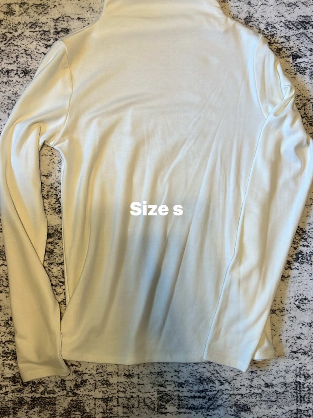 Cream Turtleneck Long Sleeve Top